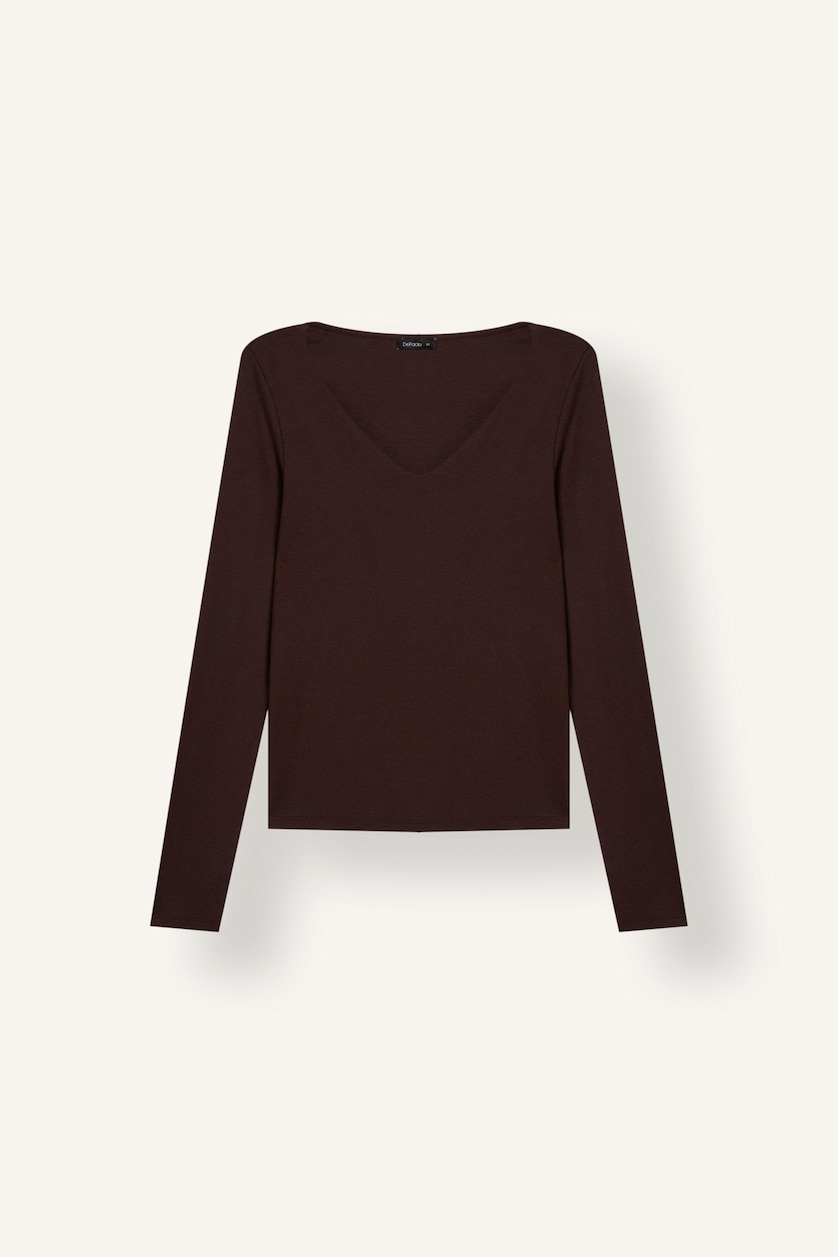 Women Brown Slim Fit modal Long Sleeve T-Shirt