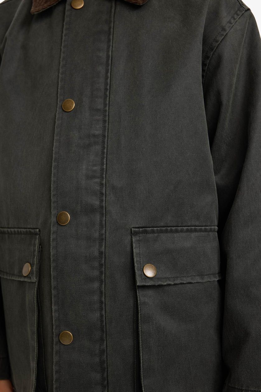 أولادي كاكي جاكيت اولادي وتر بروف بياقة بولو