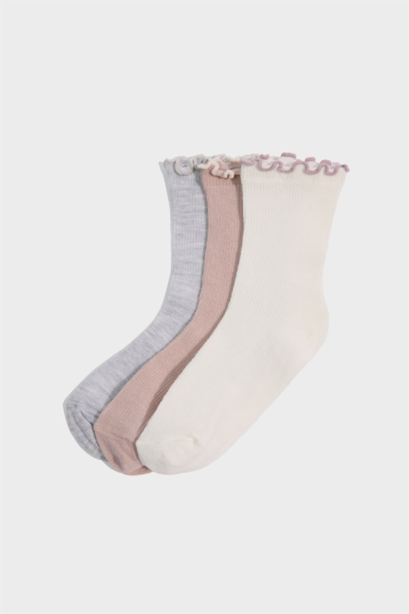 Kız Çocuk - Genç Kız Karma Kız Çocuk 3'lü Pamuklu Uzun Çorap