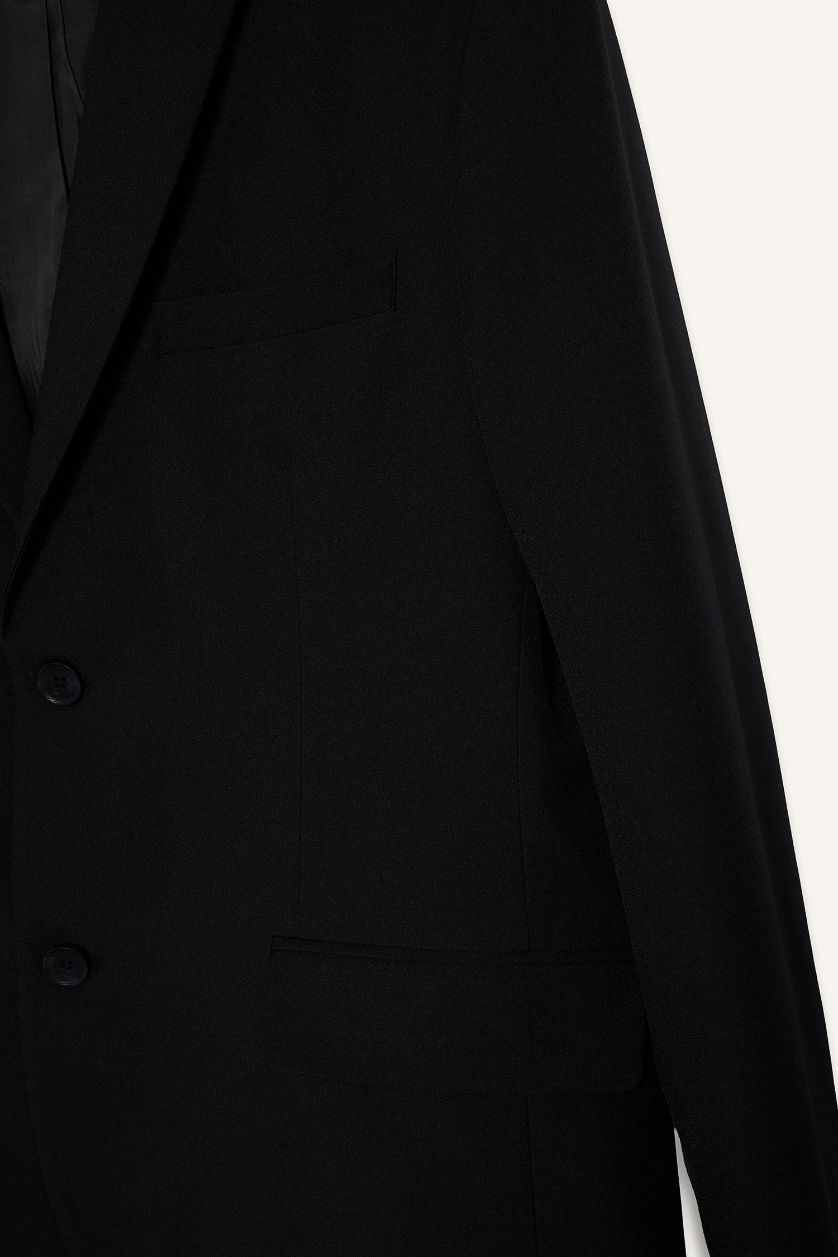 Man Black Slim Fit Twill Blazer