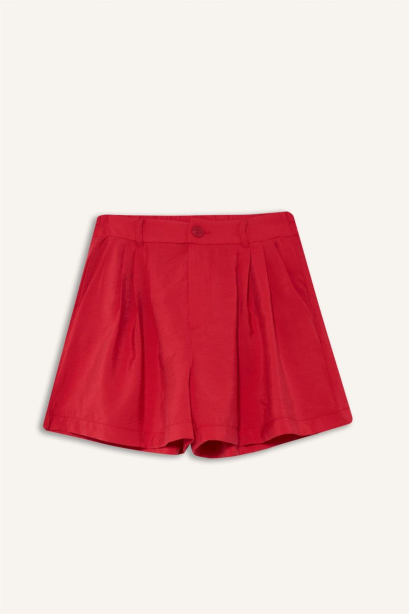 حريمي أحمر شورت بثلاثة جيوب