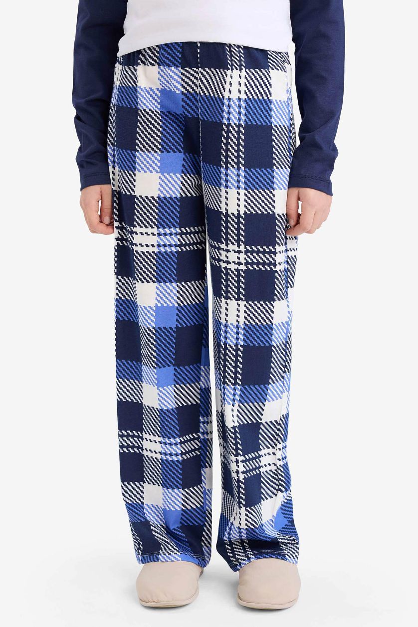 Kız Çocuk - Genç Kız Beyaz %100 Pamuklu Desenli Beli Lastikli Pijama Takımı Kız Çocuk