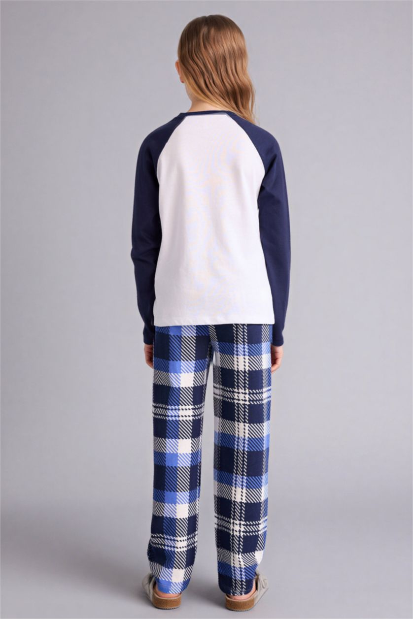 GIRLS & TEENS White Girl Printed Long Sleeve Top Bottoms 2 Piece Pajama Set