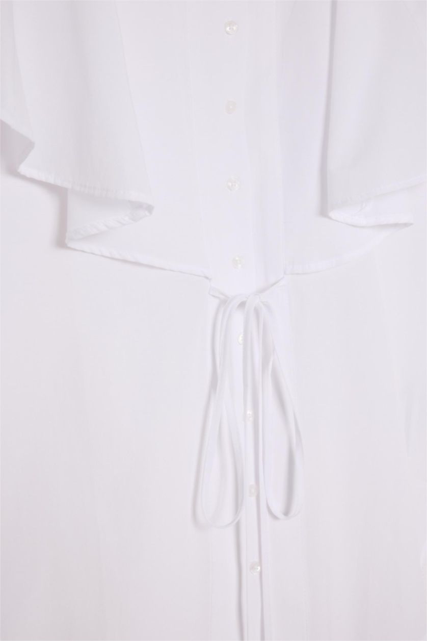 Kadın Ekru Relax Fıt Terry Cotton Uzun Kollu Tunik