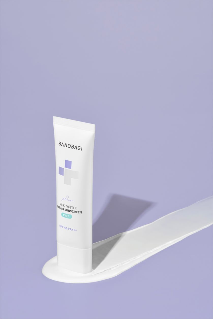 Kadın Beyaz Banobagi Milk Thistle Onarıcı Cica Güneş Kremi Plus SPF45 PA+++ 50ml