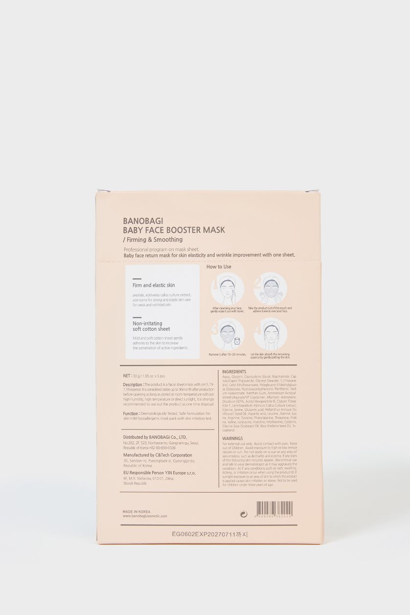 Kadın Pembe Banobagi Booster Line Baby Face Injection Mask 10ml – Cilt Yenileyici & Elastikiyet Artırıcı Yüz Maskesi