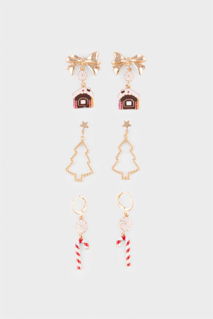 Kadın Karma Yılbaşı Temalı Kadın 3'lü Küpe