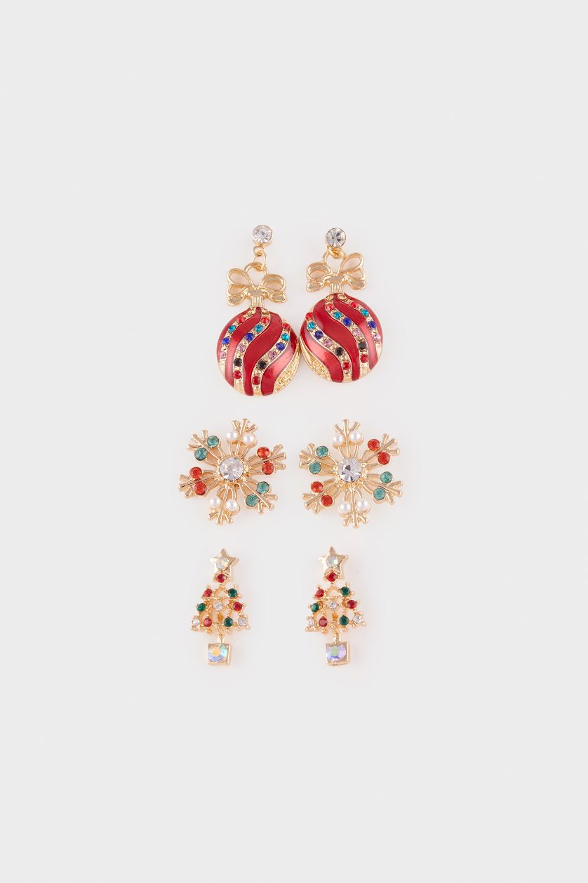 Kadın Karma Yılbaşı Temalı Kadın 3'lü Küpe