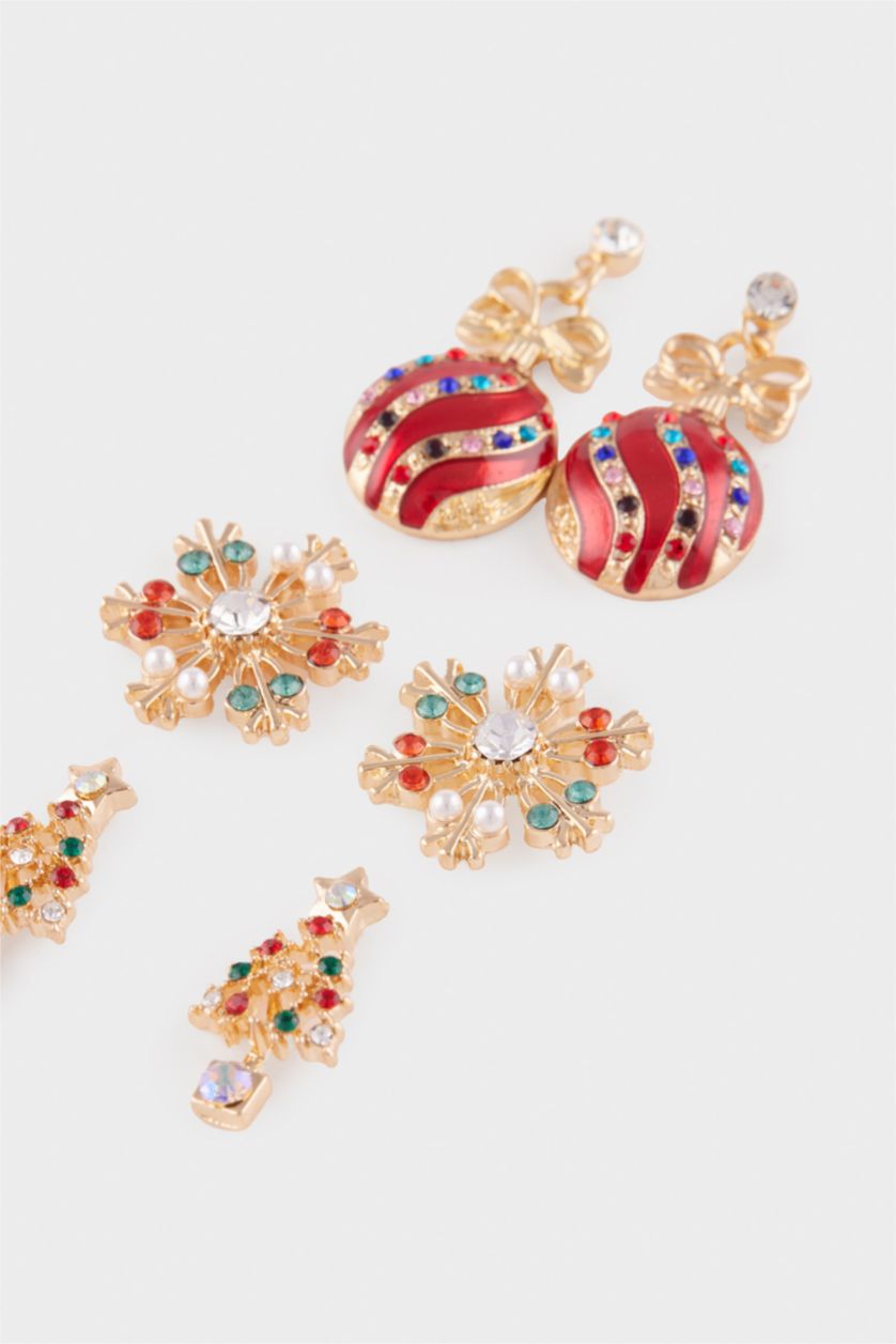 Kadın Karma Yılbaşı Temalı Kadın 3'lü Küpe