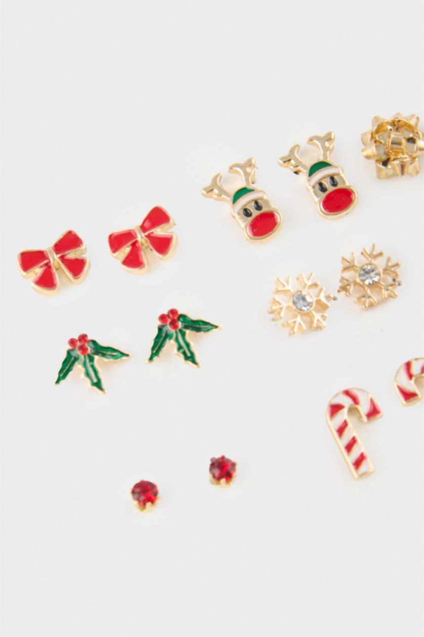 Kadın Karma Kadın Yılbaşı Temalı 9'lu Küpe