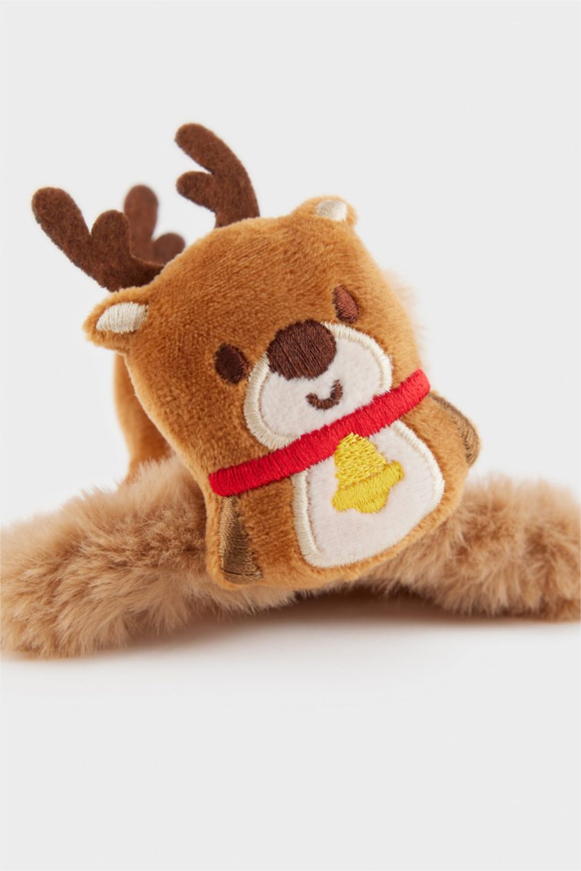 Kadın Kahve Kadın Yılbaşı Geyik Temalı Mandal Toka