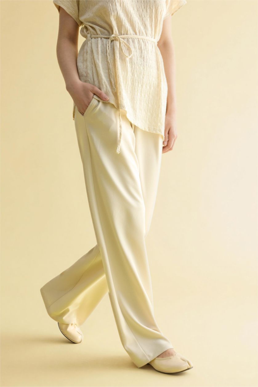 Kadın Taş Straıght Wıde Düz Paça Pantolon