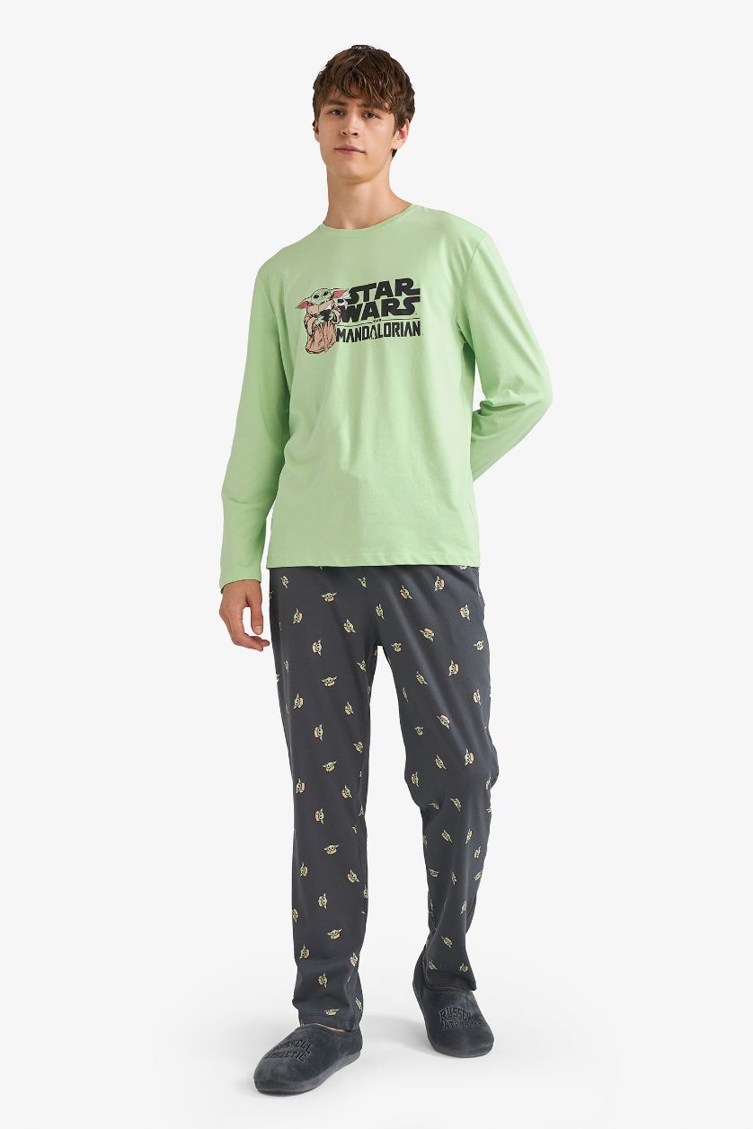 رجال أخضر فاتح سيت قصة عادية ردن طويل من ستار وورز - قطعتين