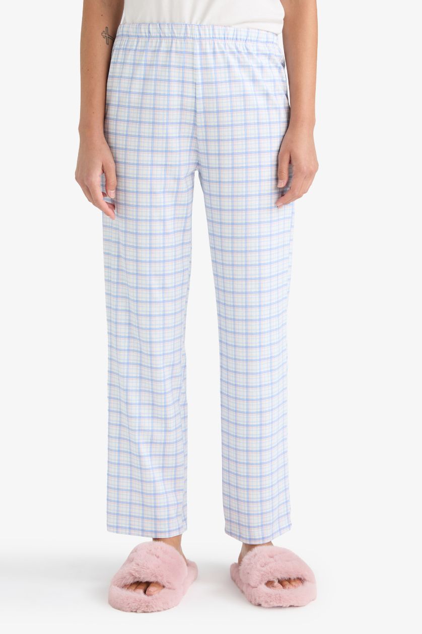 Woman Light Blue Fall in Love Regular Fit Top Bottom 2 Piece Pyjama Set