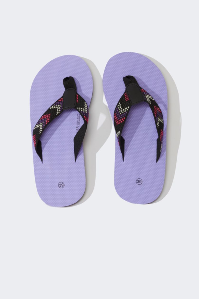 Women Lilac Woman Flat Sole Flip Flop Slippers