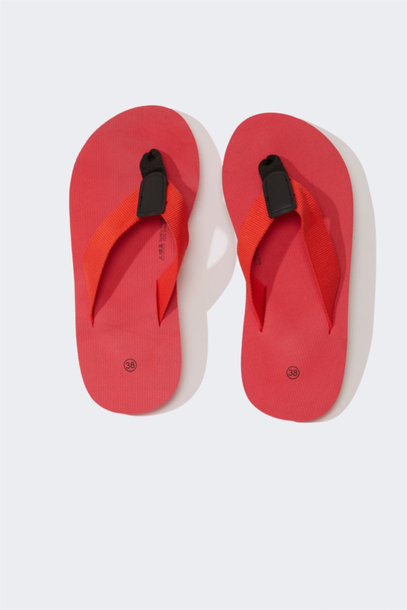 Kadın Kırmızı Kadın Düz Taban Parmak Arası Terlik