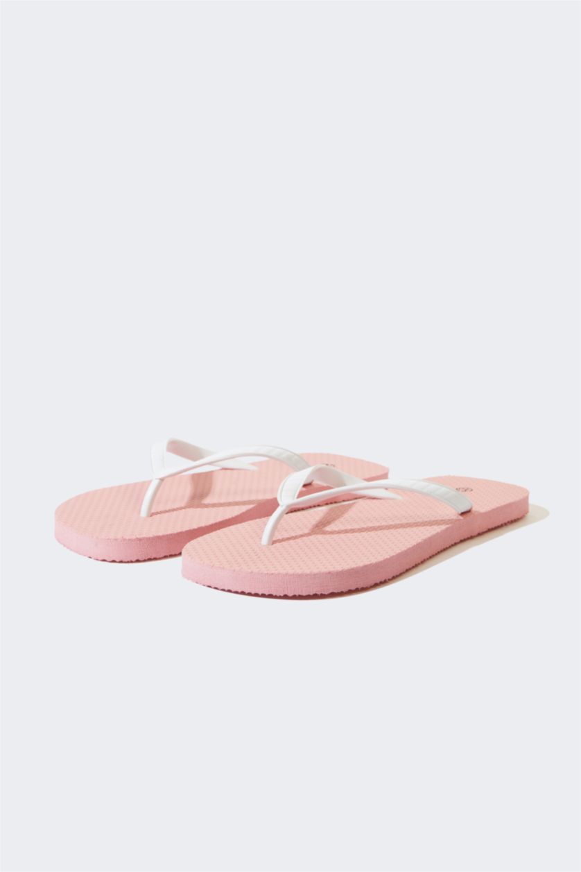 Woman Pink Woman Flat Sole Flip Flop Slippers