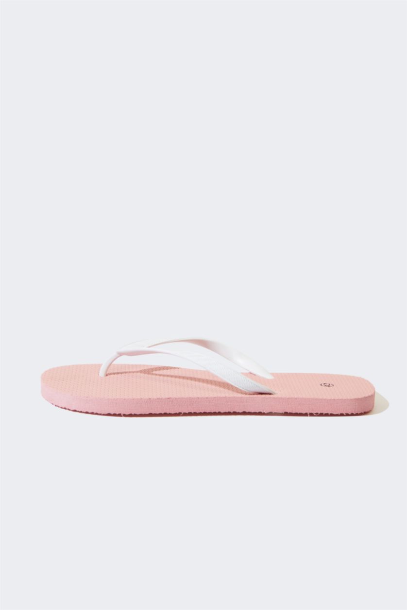 Woman Pink Woman Flat Sole Flip Flop Slippers