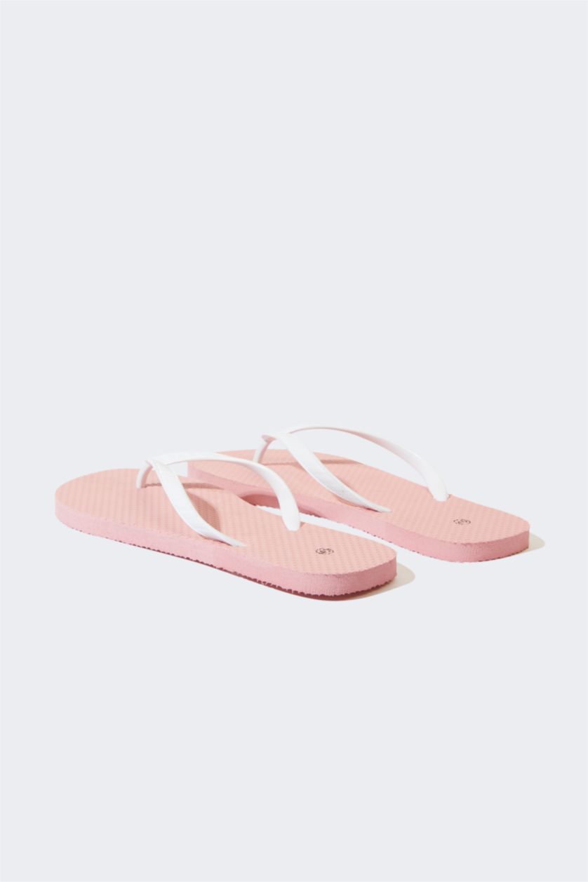 Woman Pink Woman Flat Sole Flip Flop Slippers
