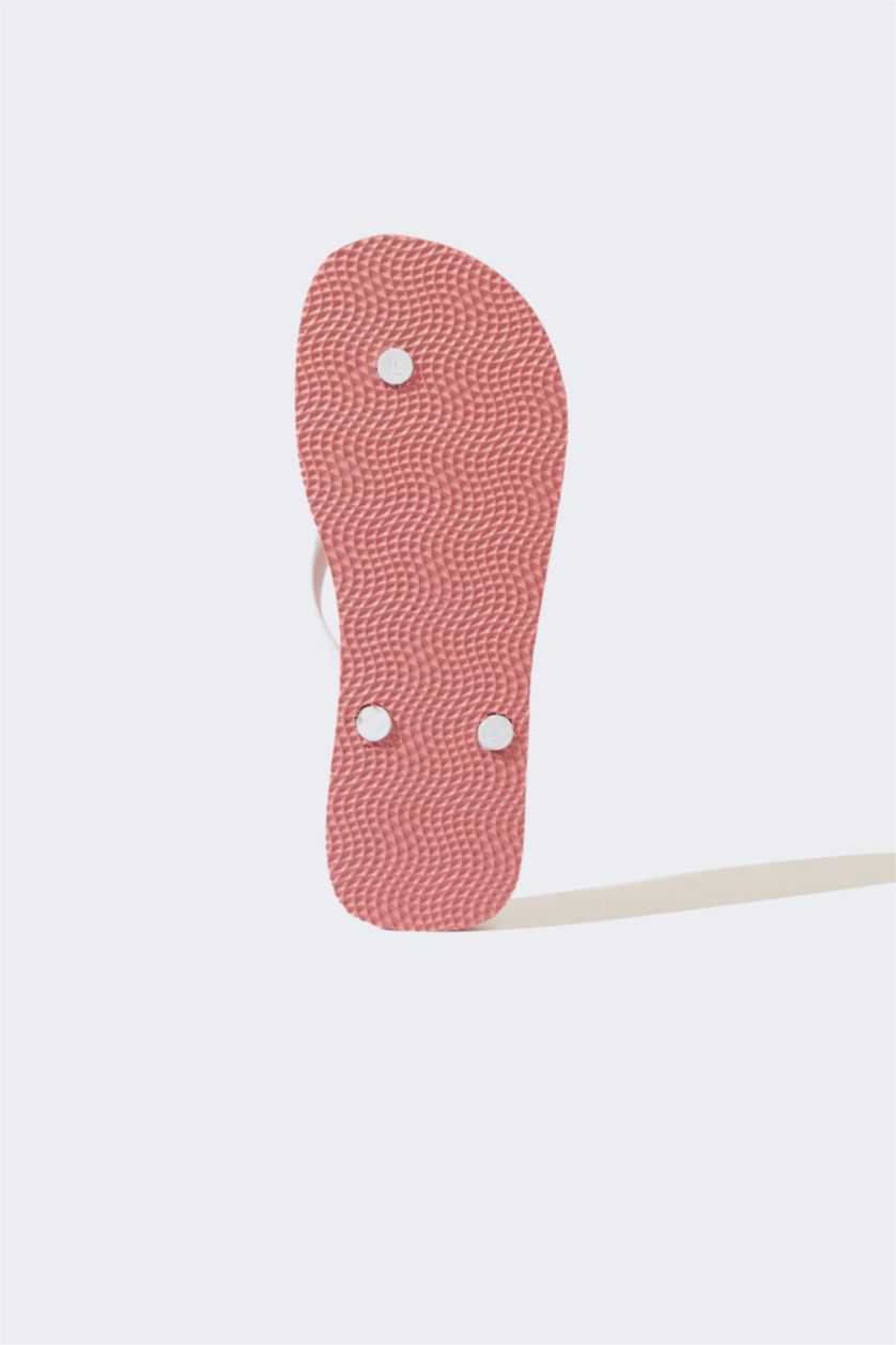 Woman Pink Woman Flat Sole Flip Flop Slippers