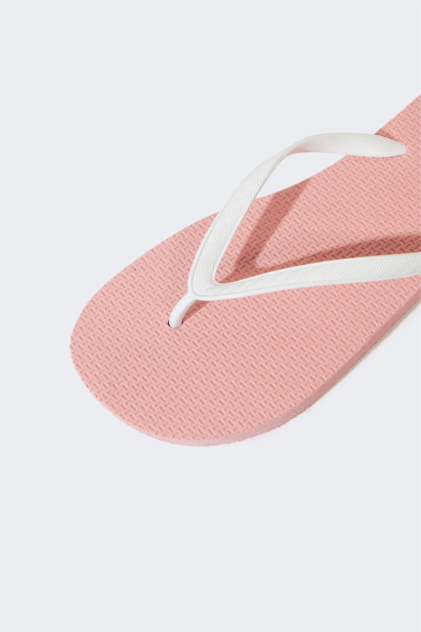Woman Pink Woman Flat Sole Flip Flop Slippers