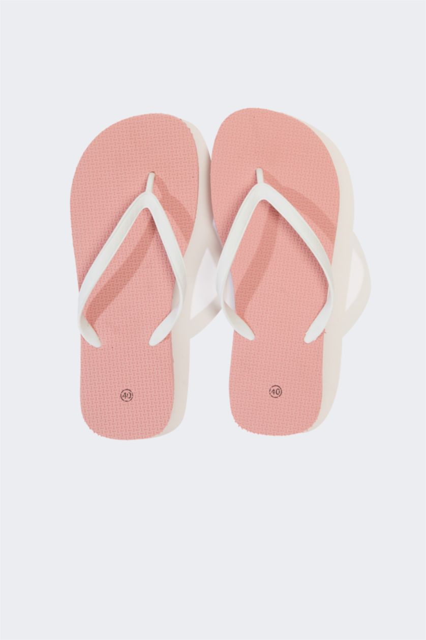 Woman Pink Woman Flat Sole Flip Flop Slippers