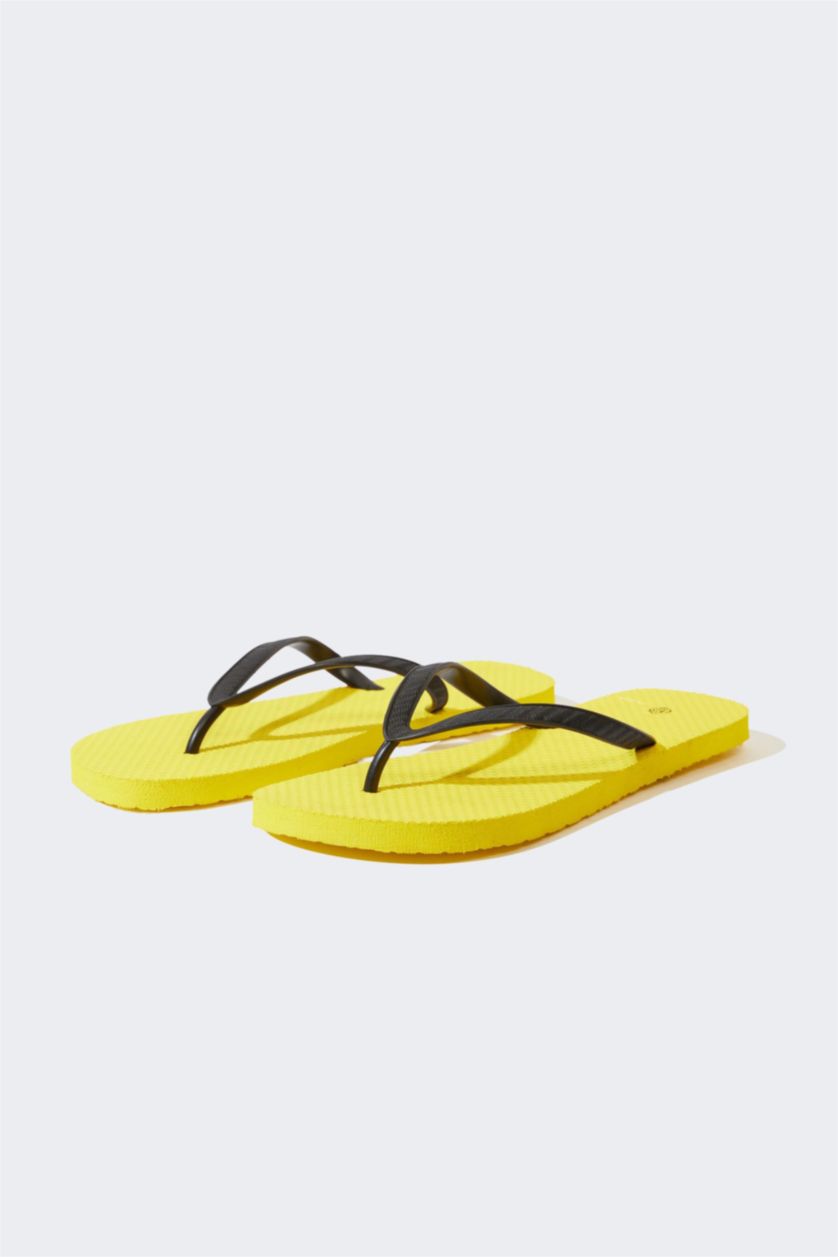 Kadın Sarı Kadın Düz Taban Parmak Arası Terlik
