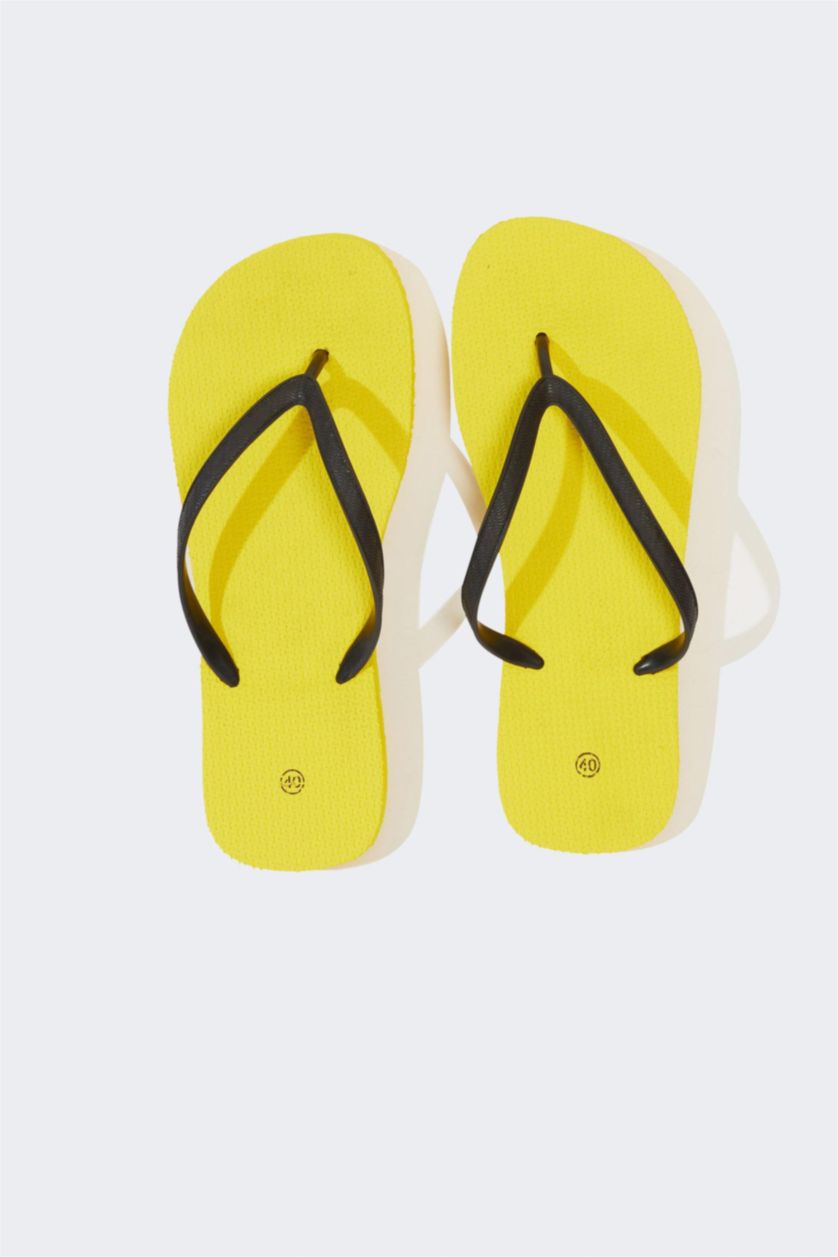 Kadın Sarı Kadın Düz Taban Parmak Arası Terlik