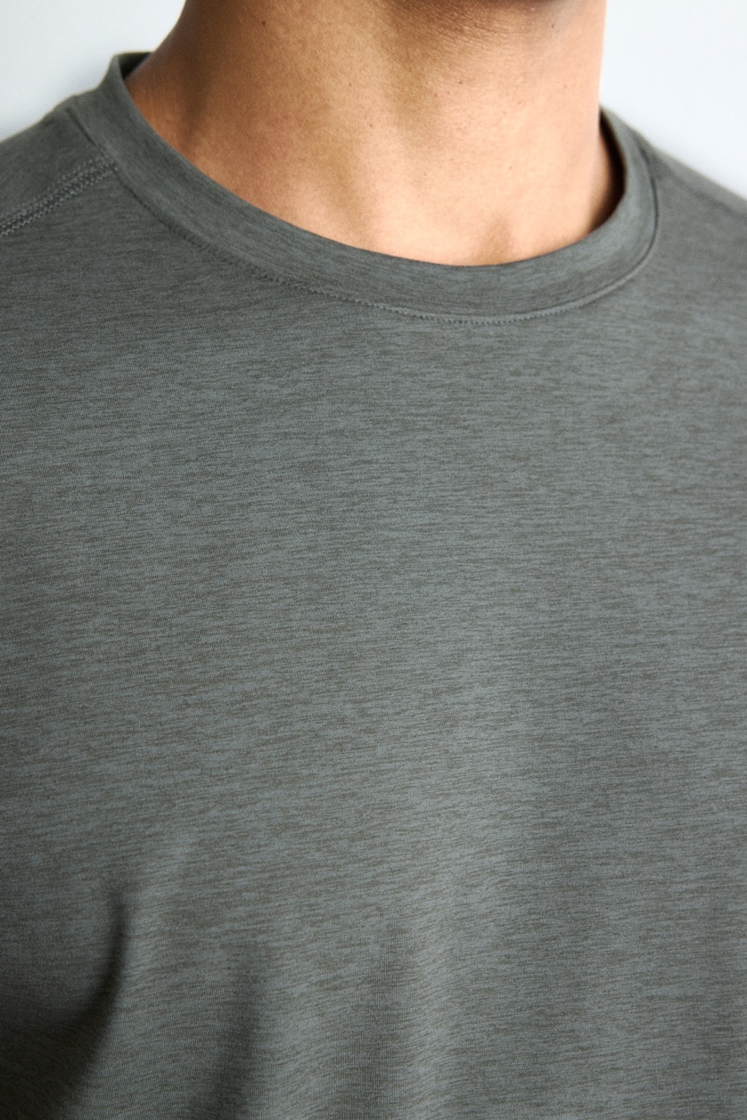 MESHKUJ Khaki Standard Fit Crew Neck Short Sleeve T-Shirt