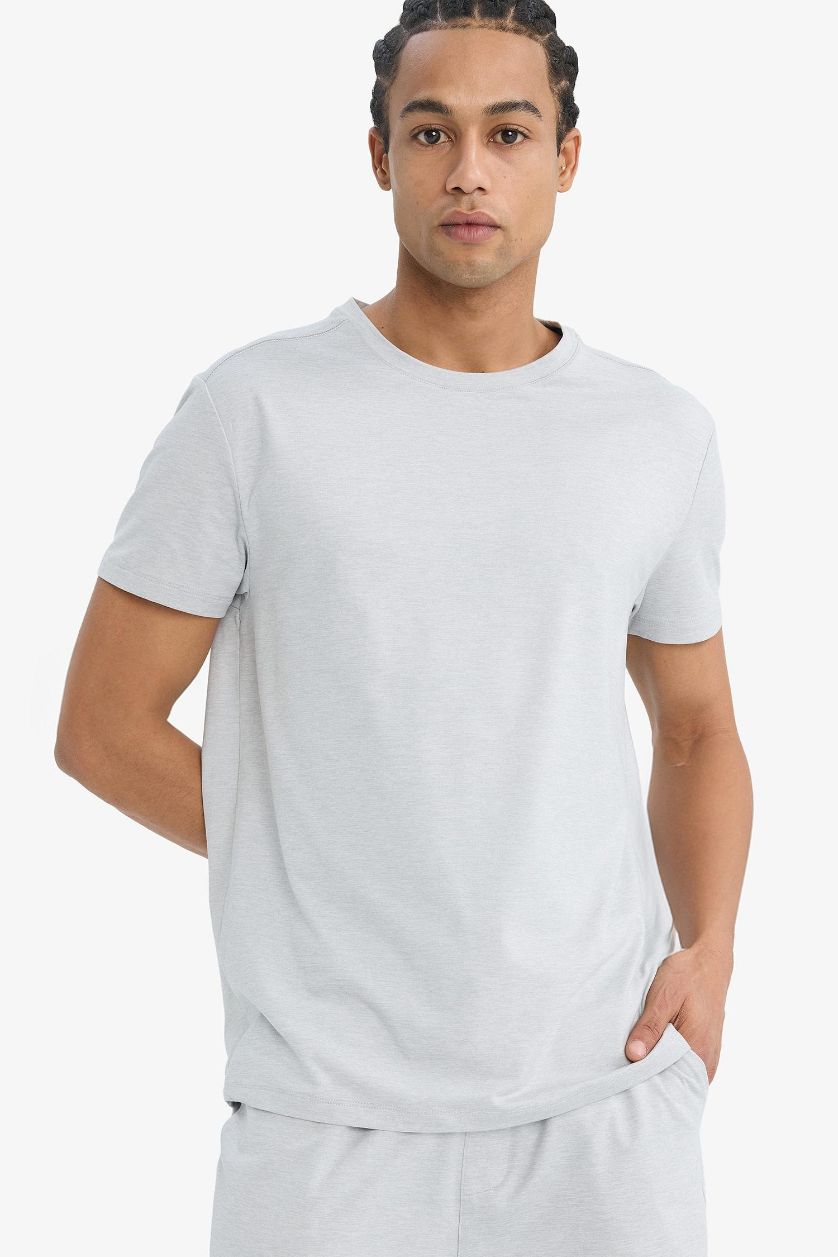 MAN Light Grey Standard Fit Crew Neck Sports T-Shirt