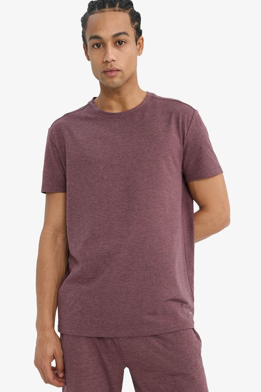 MAN Açık Mor Standard Fit Crew Neck Sports T-Shirt