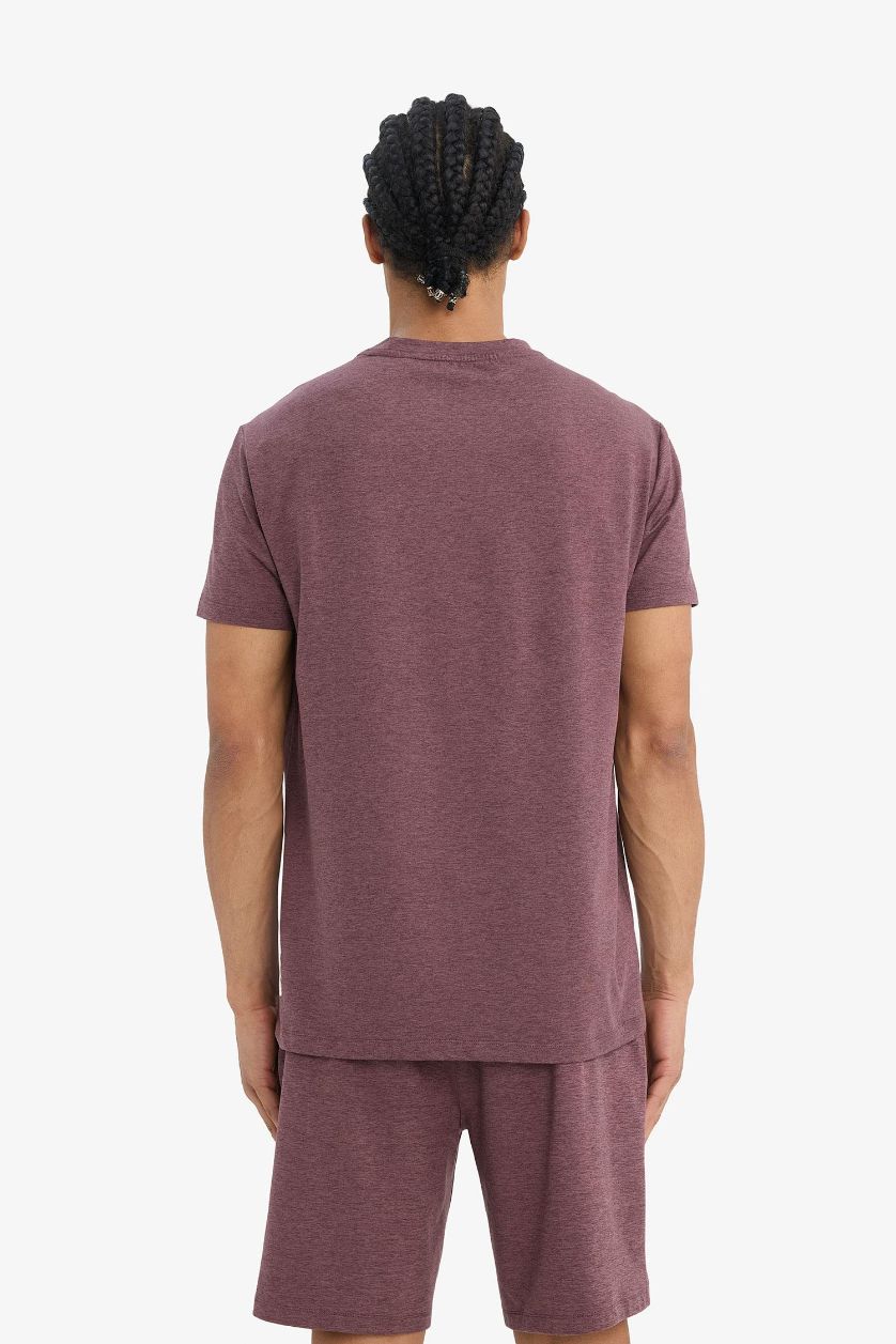 MAN Açık Mor Standard Fit Crew Neck Sports T-Shirt