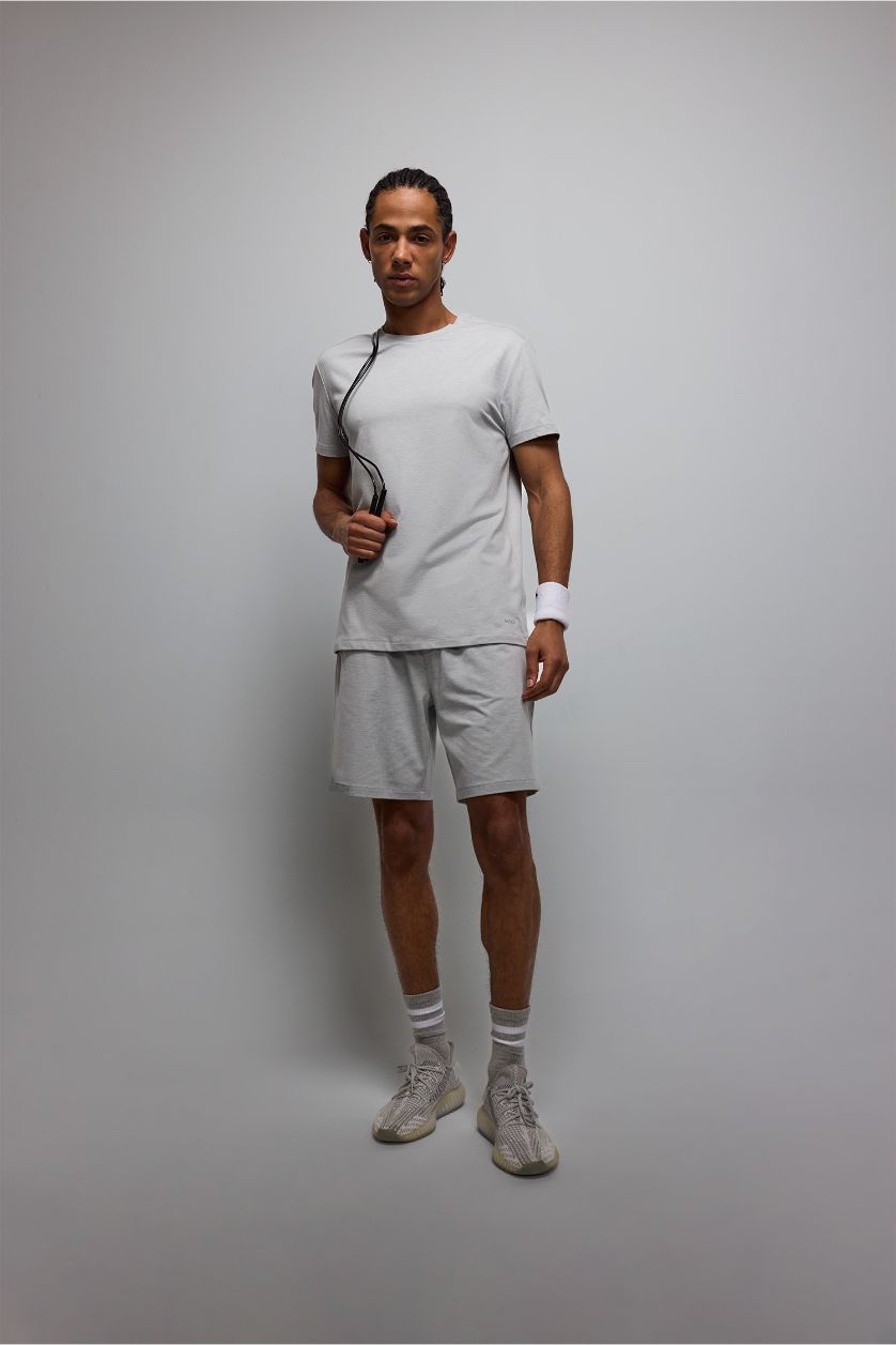 MAN Light Grey Standard Fit Sports Shorts