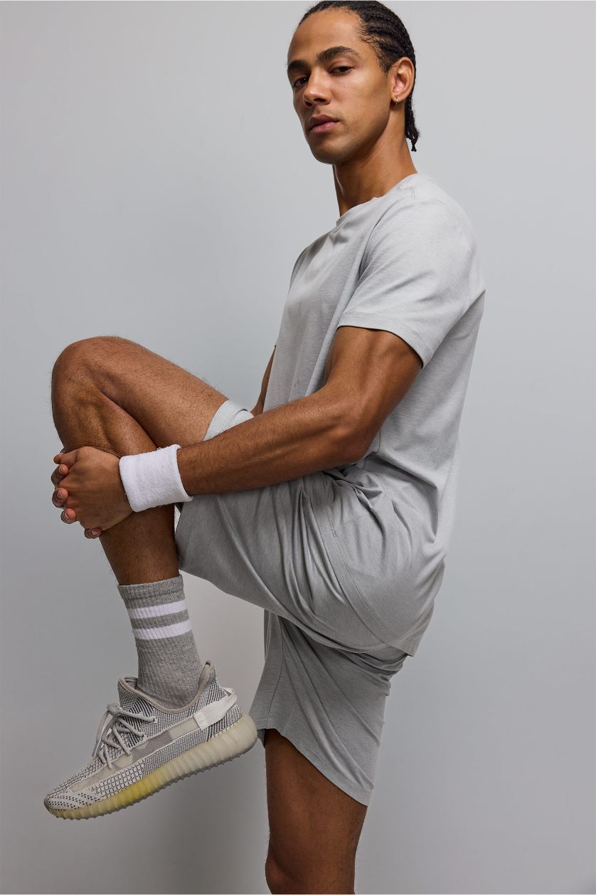 MAN Light Grey Standard Fit Sports Shorts