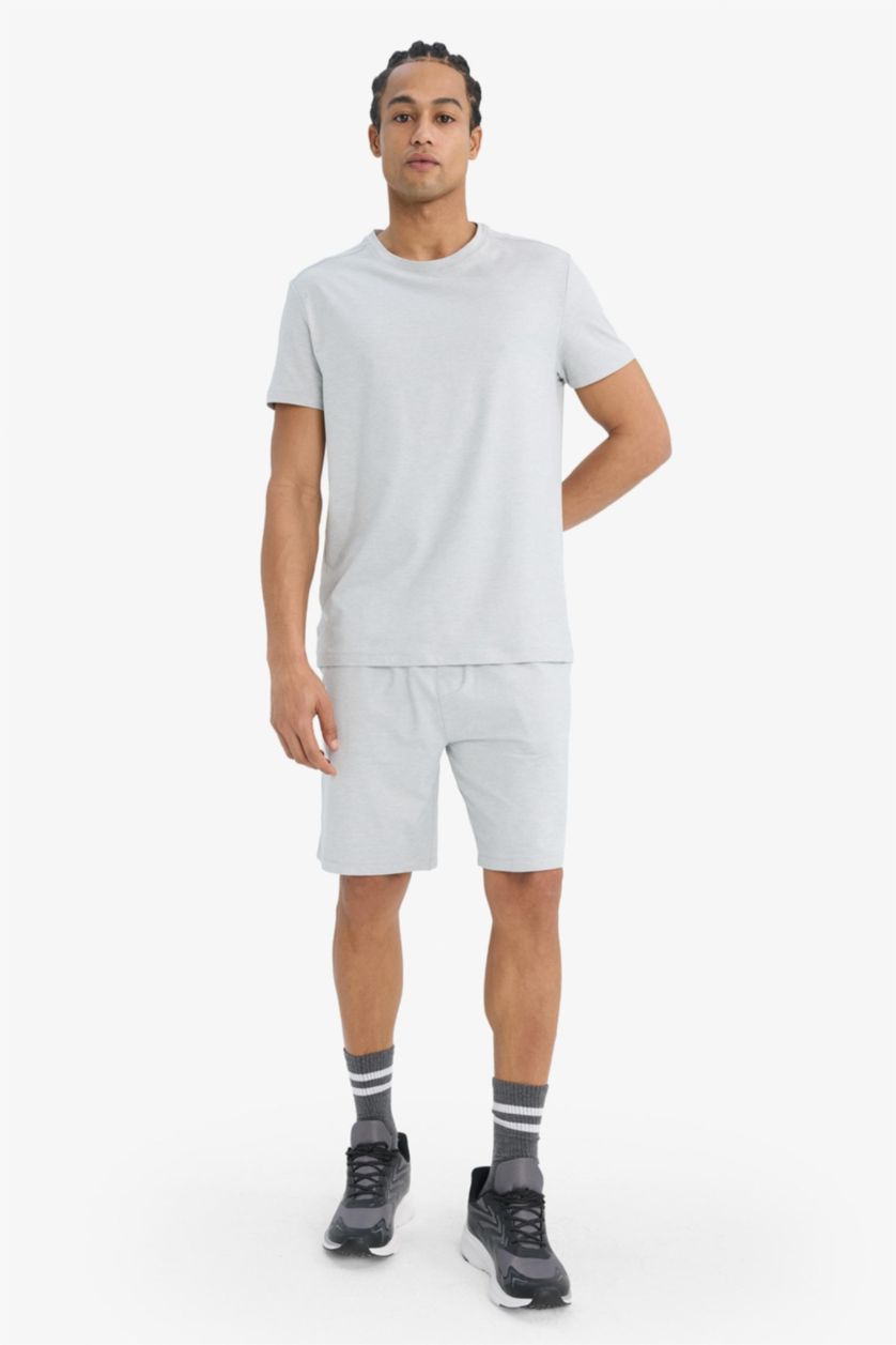 MAN Light Grey Standard Fit Sports Shorts