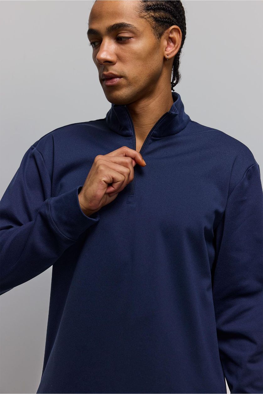 MAN NAVY Standard Fit Stand Collar Sports Sweatshirt