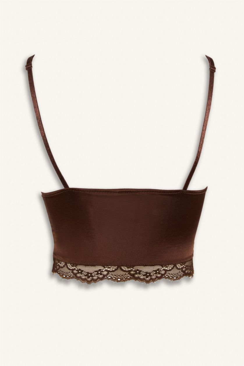 WOMAN Brown Sleeveless Knitted Tops