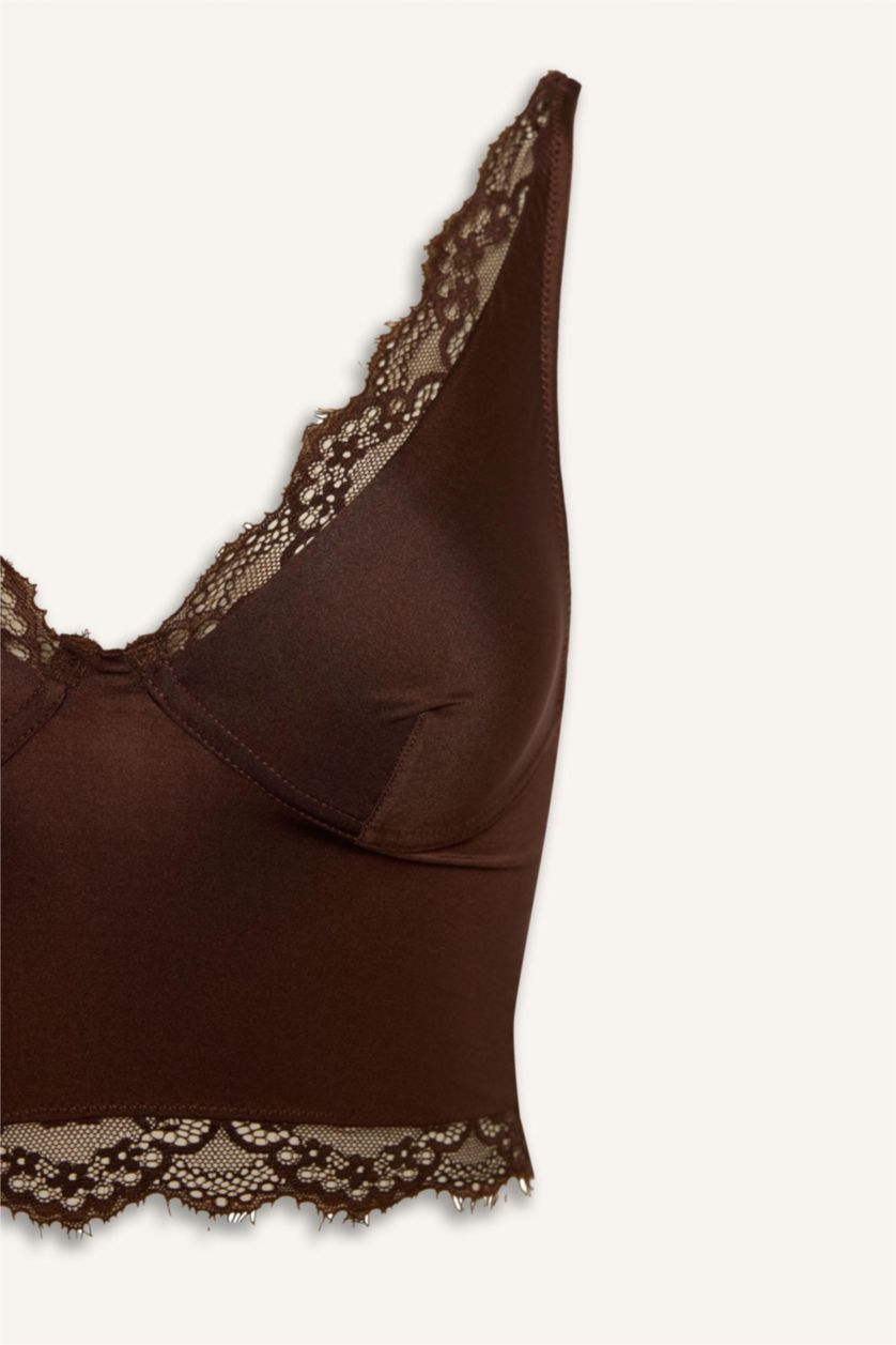 WOMAN Brown Sleeveless Knitted Tops