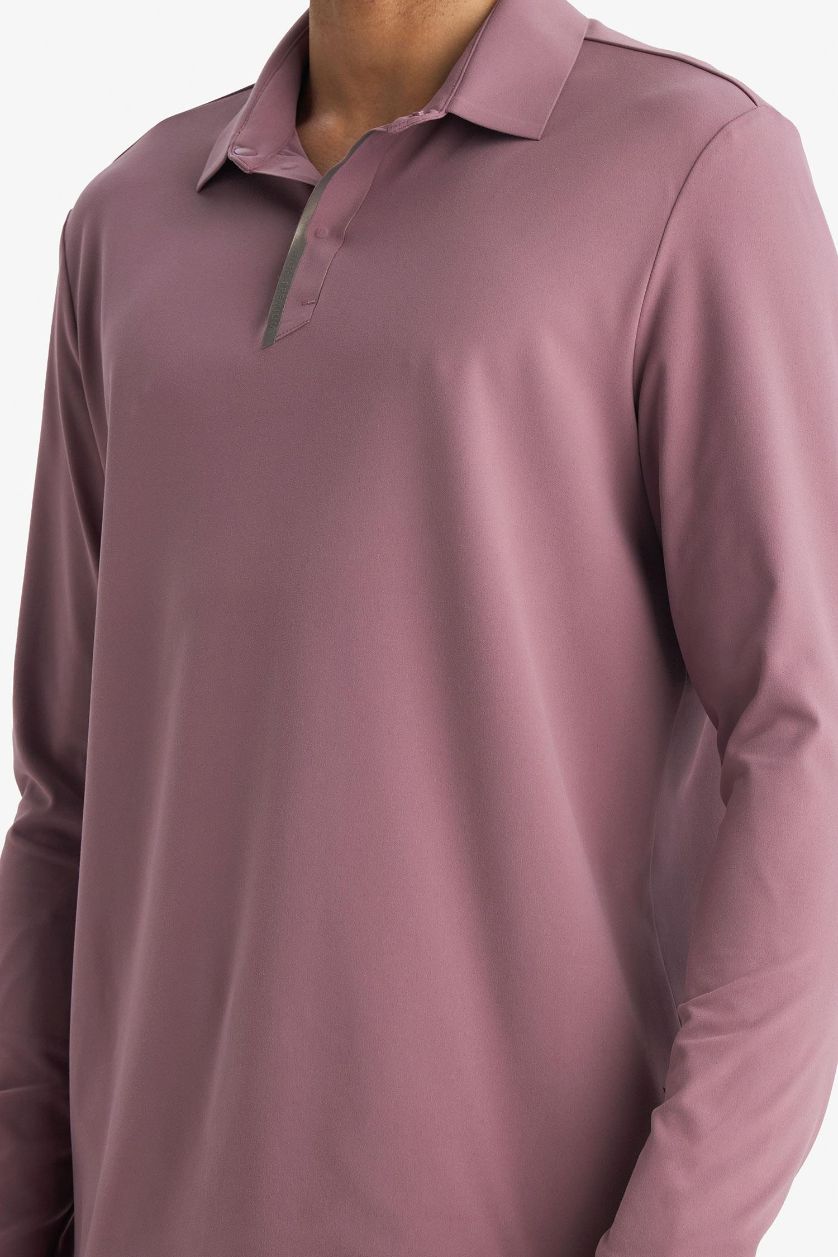 رجالي بنفسجي فاتح تيشيرت رياضي قصة عادية