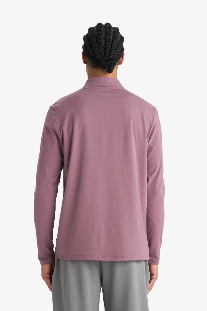 رجالي بنفسجي فاتح تيشيرت رياضي قصة عادية