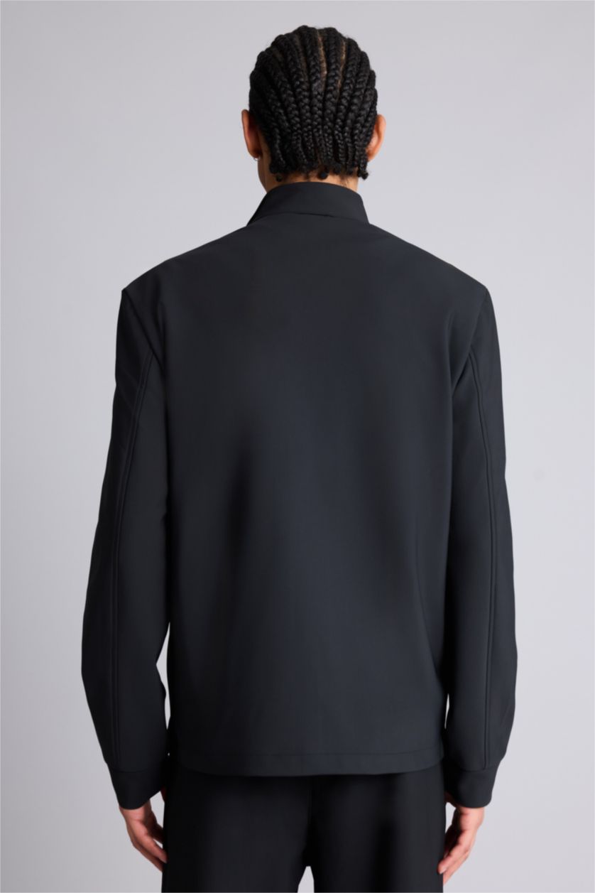 MAN Black DeFactoFit Standard Fit Stand Collar Zippered Sweatshirt