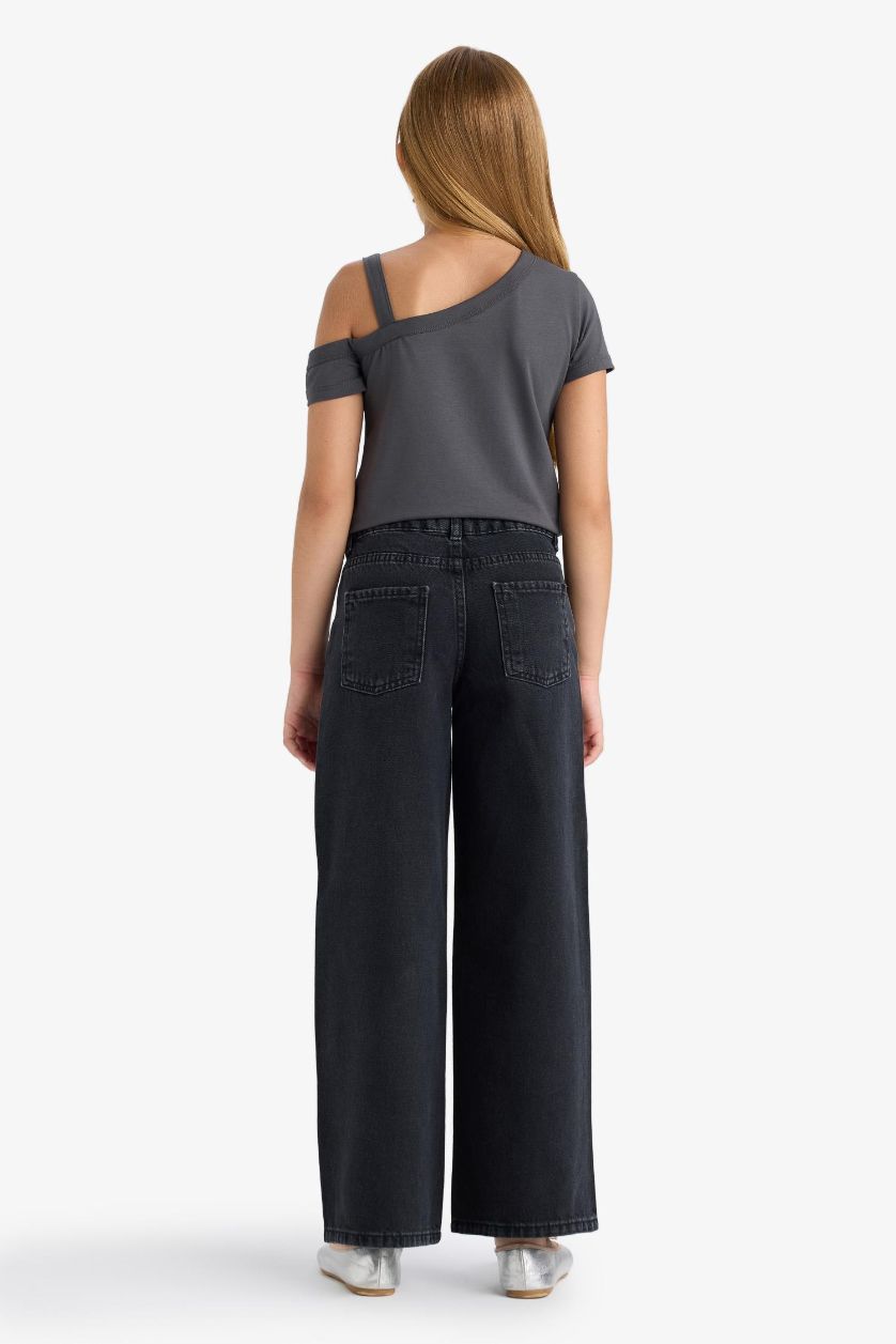 FILLES Anthracite Jean large Coupe wide leg pour fille