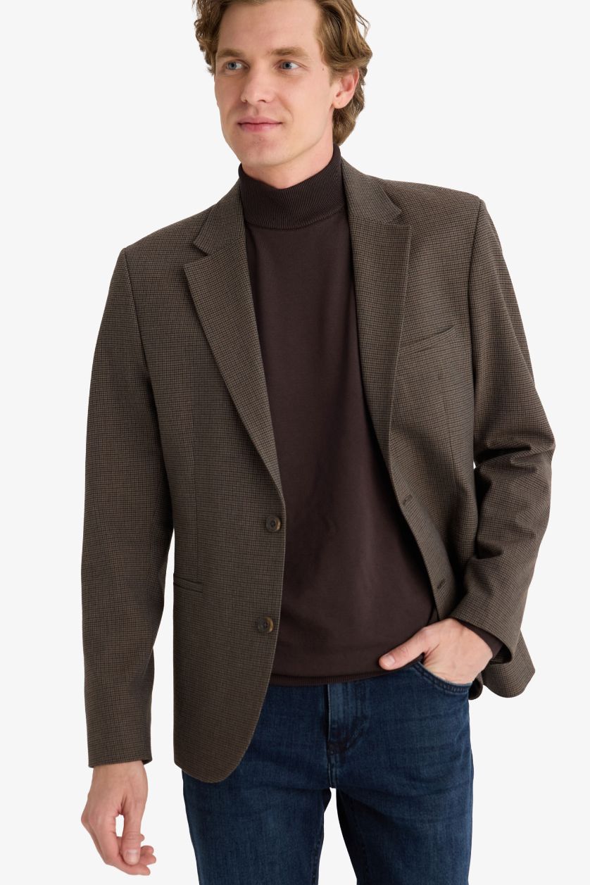 Erkek Açık Kahve Modern Fıt Blazer Ceket