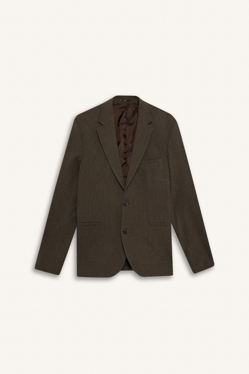 Erkek Açık Kahve Modern Fıt Blazer Ceket