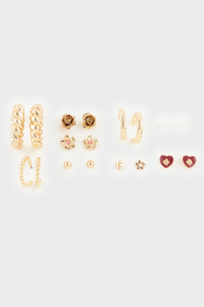 WOMAN Altın Woman Gold 9 piece Earrings