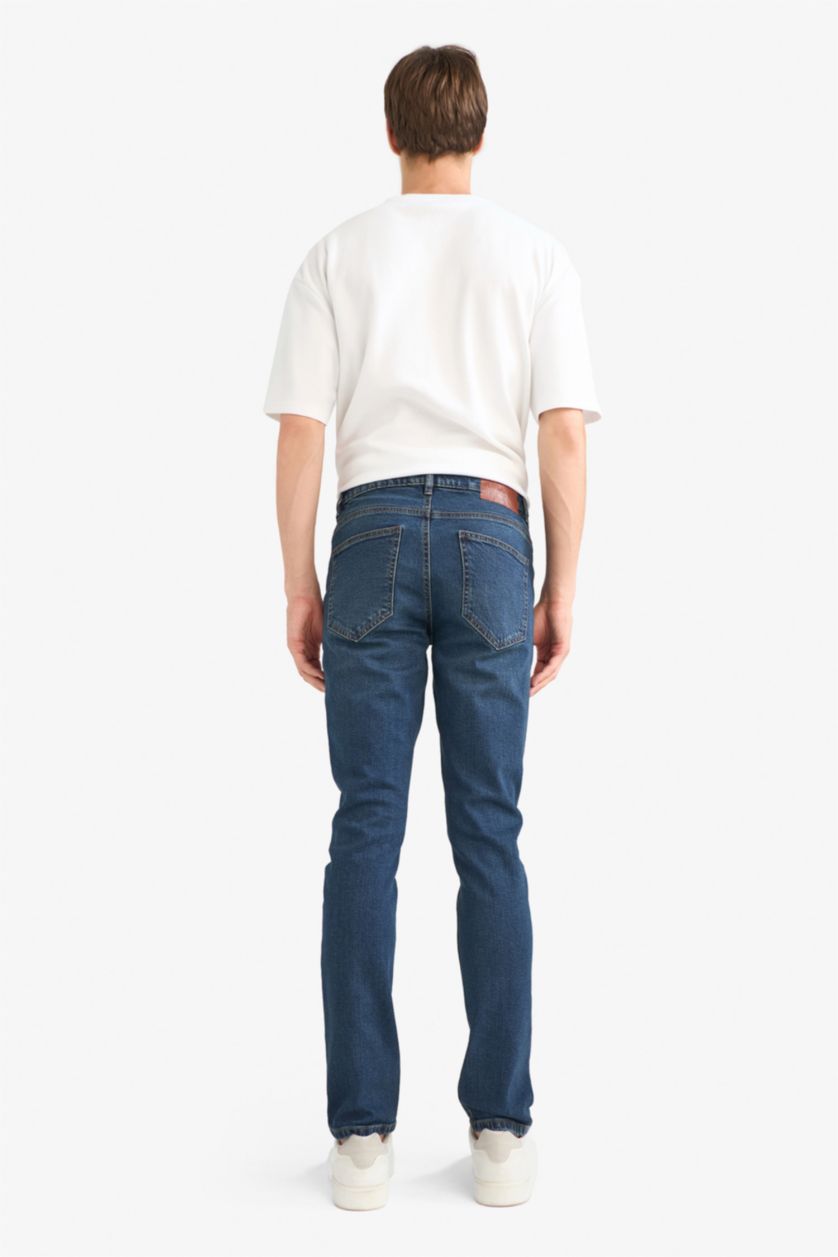 Man Dark Blue Pedro Slim Fit Super Skinny Hem Denim Trousers