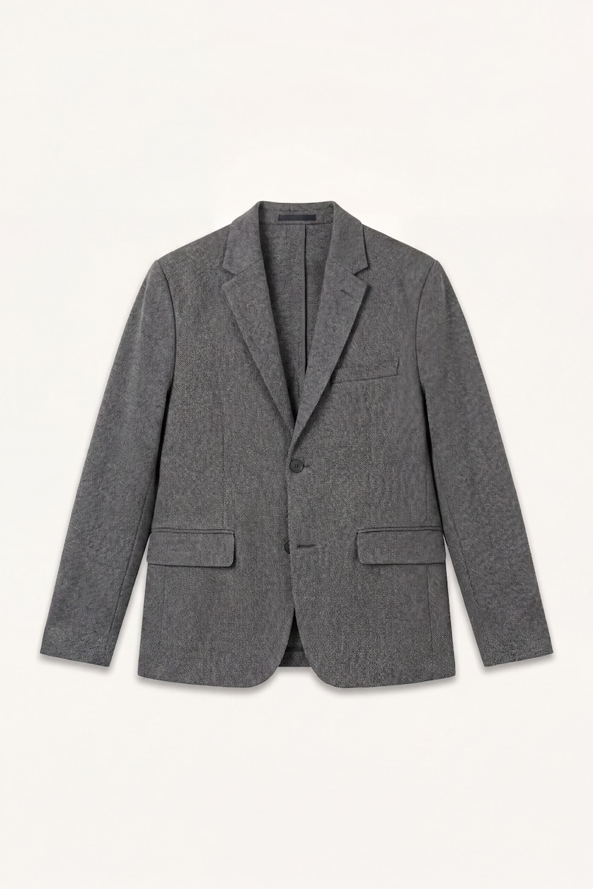 Erkek Antasit Melanj Slim Fit Dokulu Blazer Ceket