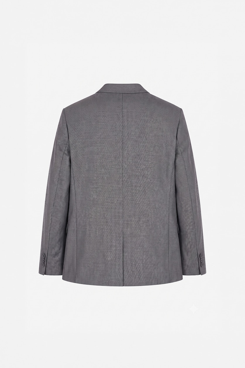 Erkek Antasit Melanj Slim Fit Dokulu Blazer Ceket