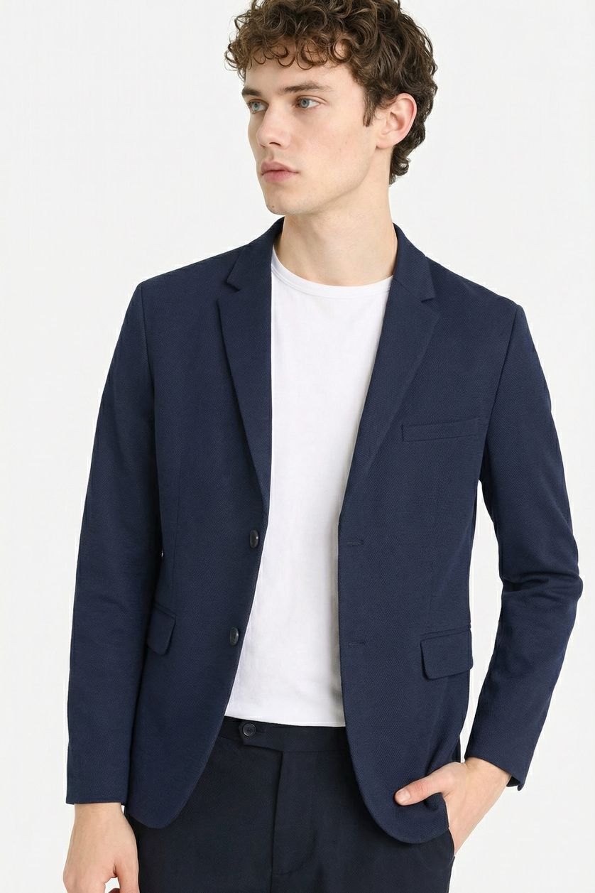 MAN NAVY Slim Fit Cotton Blazer