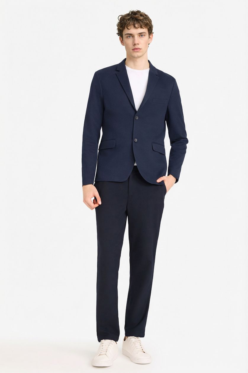 MAN NAVY Slim Fit Cotton Blazer